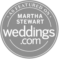 As featured on Martha Stewart Weddings badge