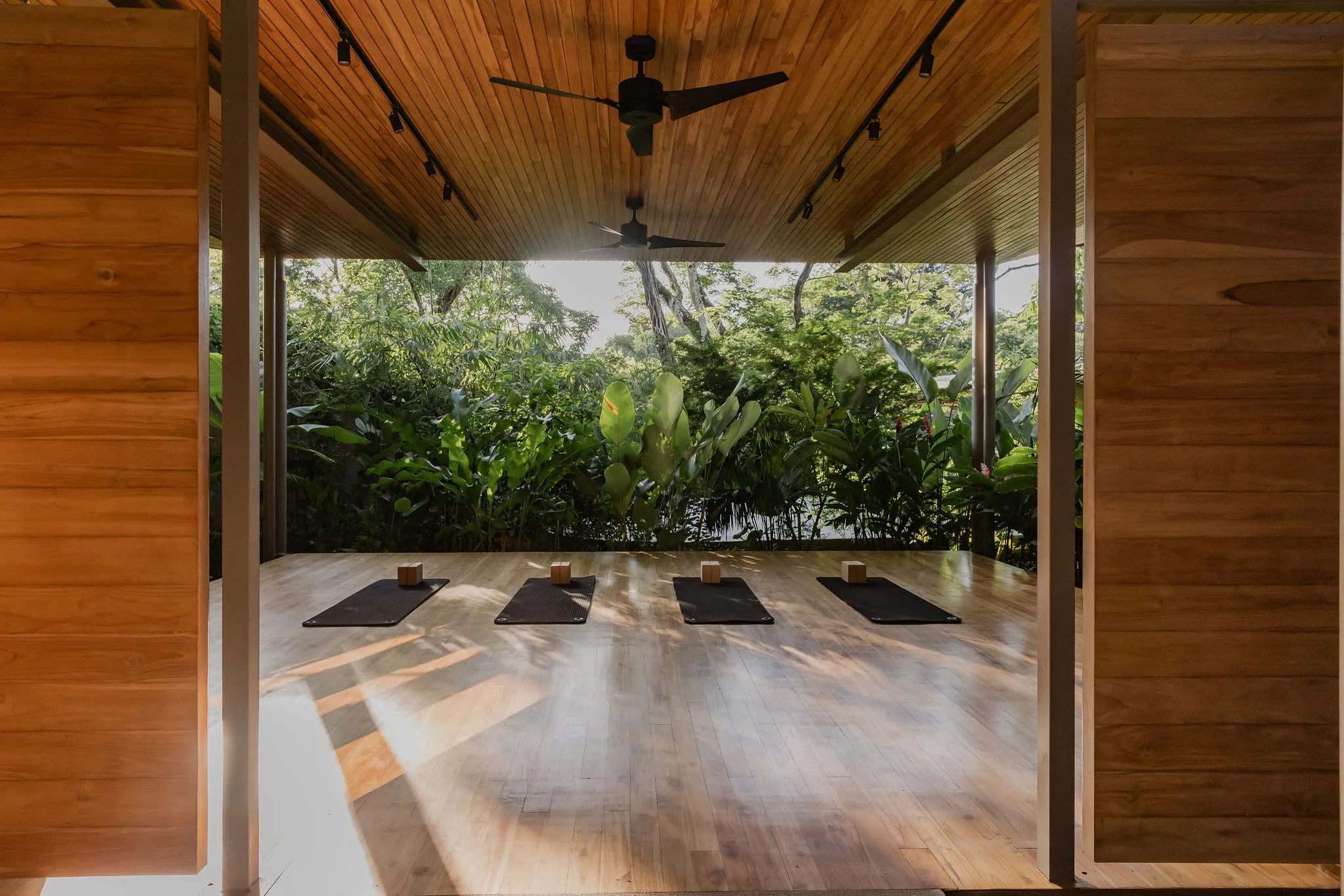 Open-air yoga shala for a wellness retreat in Nosara, Costa Rica